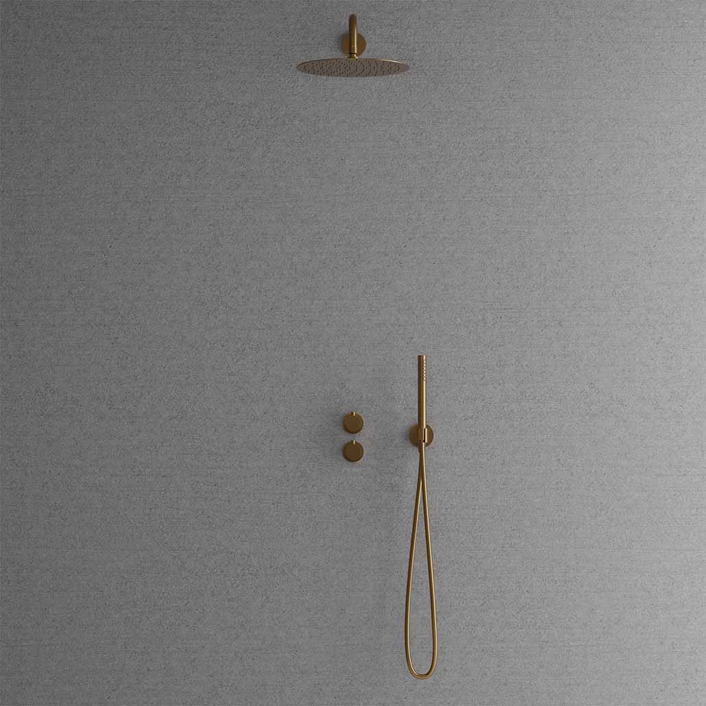 Primy wall mounted shower in brass color