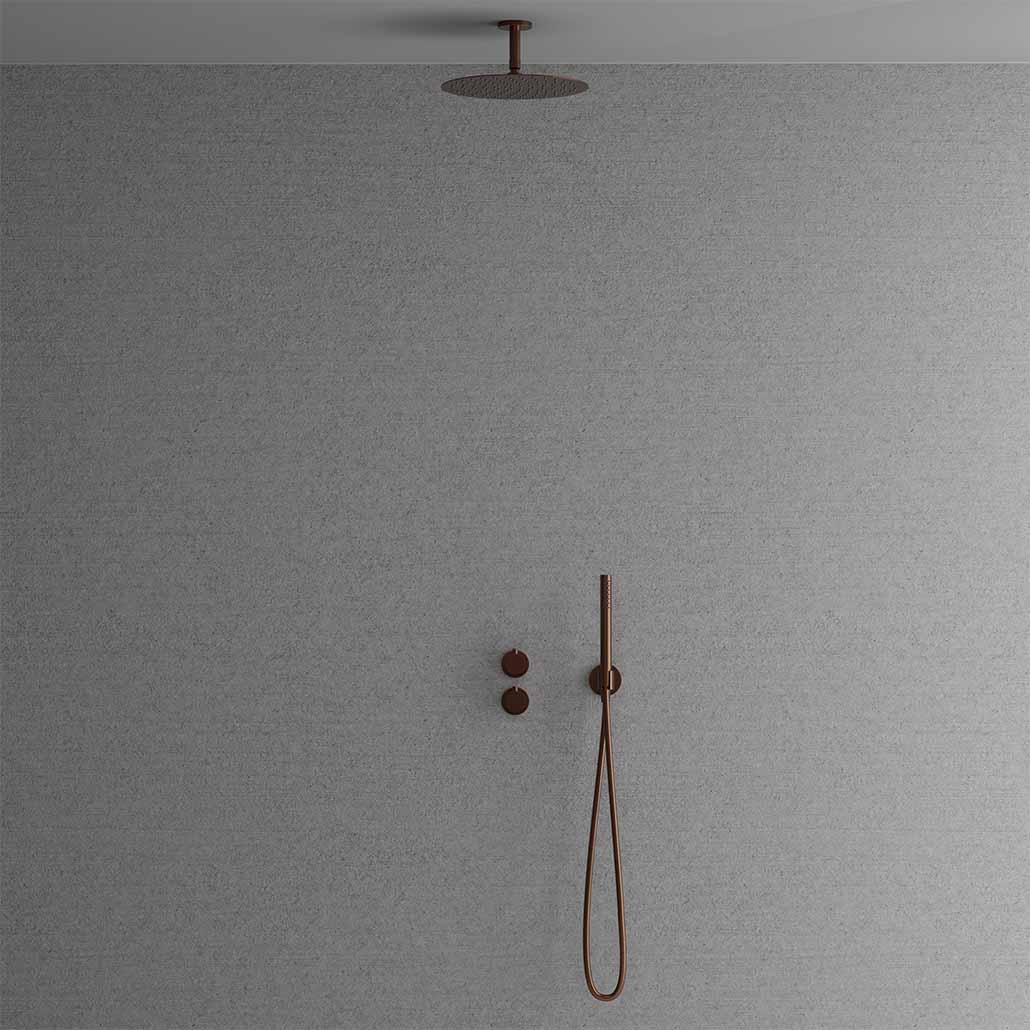 Primy concealed mounting behind wall in copper color