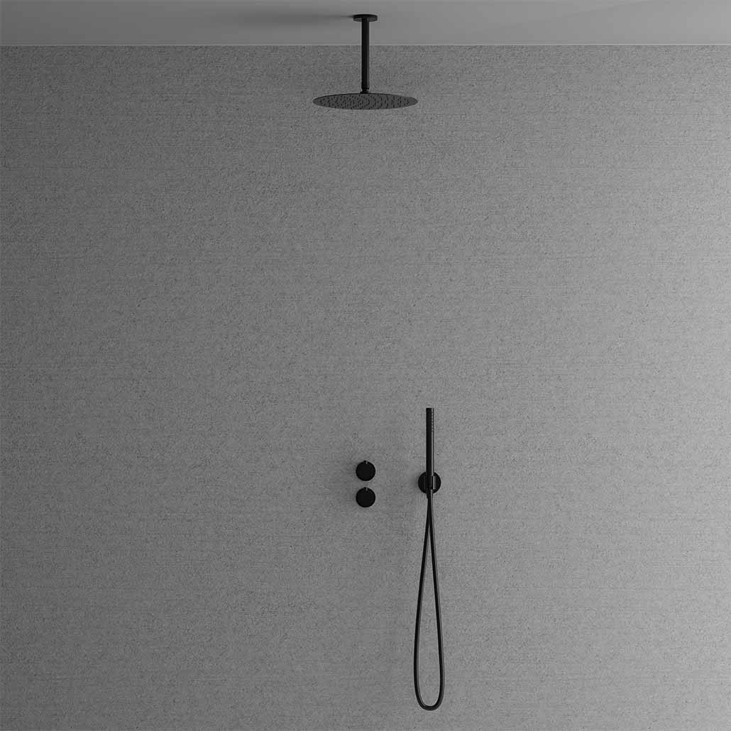 Primy black shower with hidden pipes