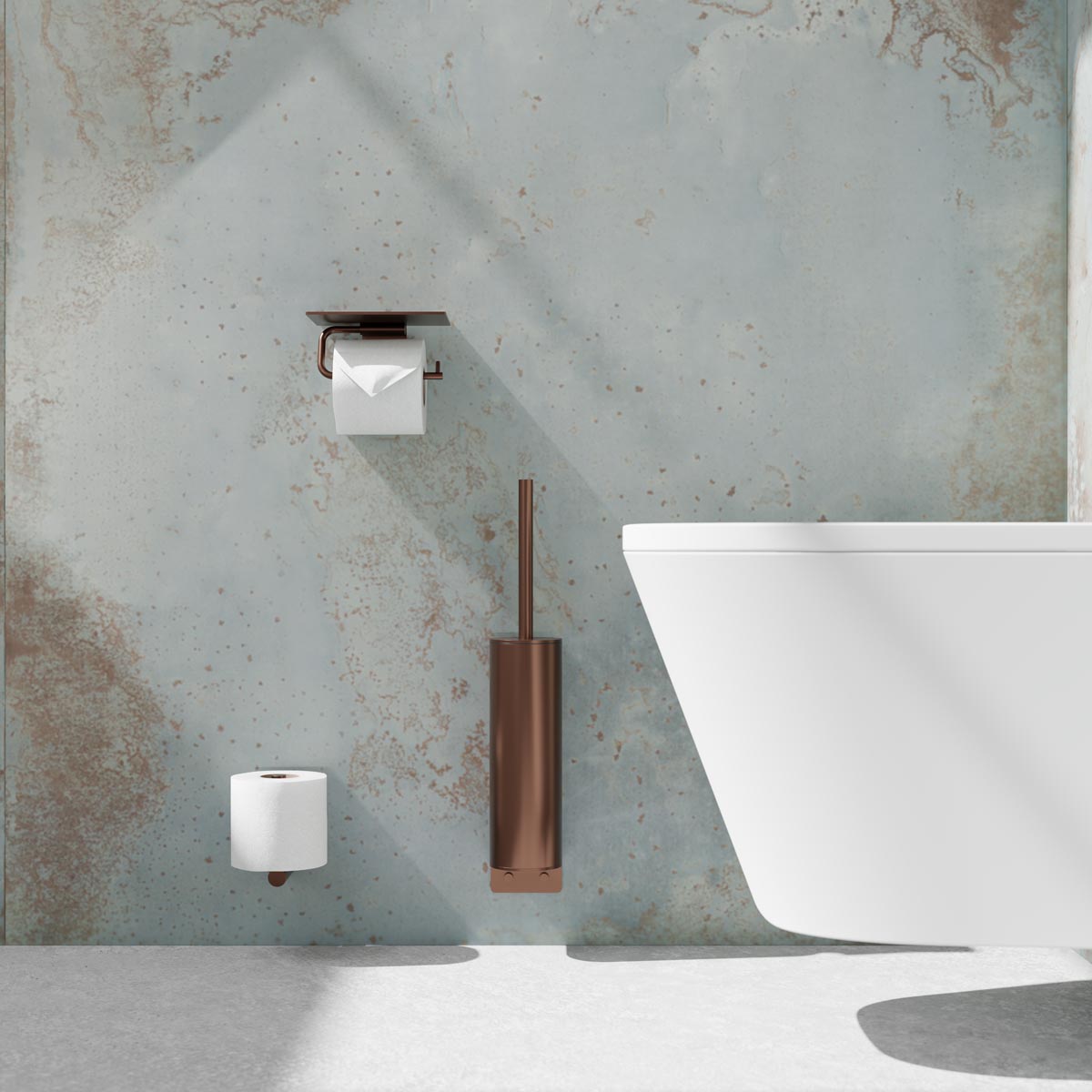 Scandtap Toalettpappershållare med hylla Steel Style Amber